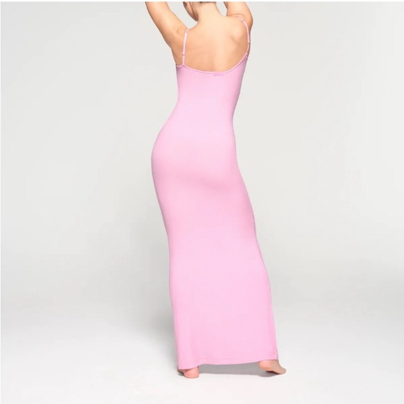 RARE skims bubble gum pink soft lounge slip dress cotton candy - Picture 4 of 6